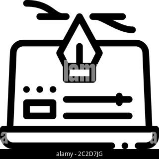 computer maker movie settings icon vector outline illustration Stock Vector