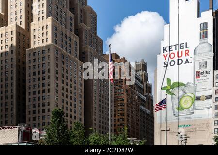 New York City / USA - AUG 21 2018: Old building and skyscraper in 34th Street Midtown Manhattan New York United States Stock Photo