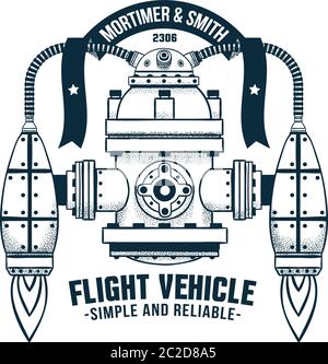 Fantastic flying machine Stock Vector