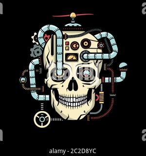 Skull with steampunk elements Stock Vector