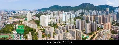 Wong Tai Sin, Hong Kong 12 May 2019: panoramic shot for the city in Hong Kong Stock Photo