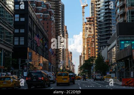 New York City / USA - JUL 27 2018: Skyscrapers and buildings on Lexington Avenue in Midtown Manhattan Stock Photo