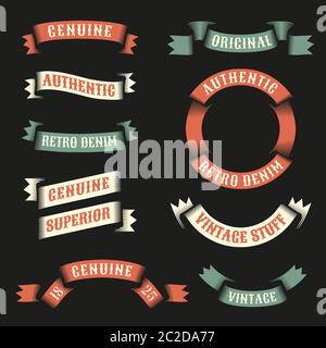 Original vintage ribbons for logos Stock Vector