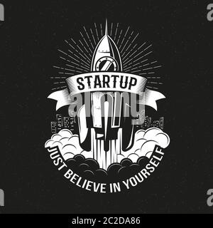 Startup vintage logo Stock Vector