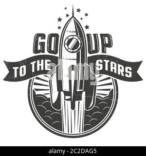 Rocket flying to the stars Stock Vector