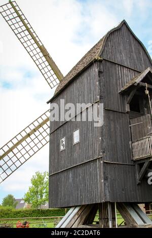 Pinwheel of an old German wooden windmill Stock Photo - Alamy