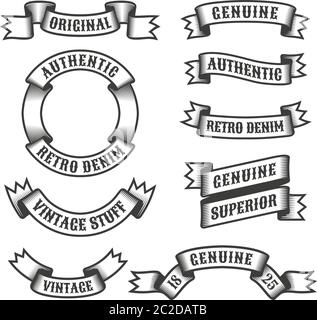 Authentic retro vintage ribbons Stock Vector