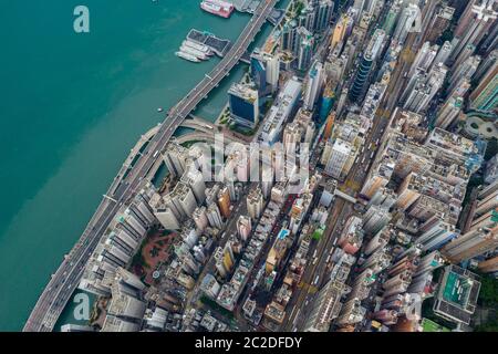 North Point, Hong Kong 01 June 2019: Top view of Hong Kong city Stock ...