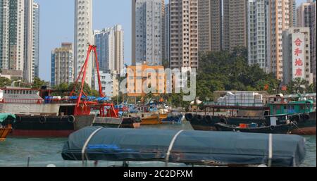 Aberdeen, Hong Kong 12 May 2019: Hong Kong harbor port in aberdeen Stock Photo