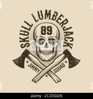 Vintage monochrome Lumberjack logo Stock Vector