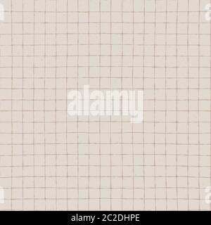 Hand made washi paper texture seamless pattern.Squared grid speckled hand drawn flecks. Soft ecru off white neutral tone. All over recycled print Stock Vector