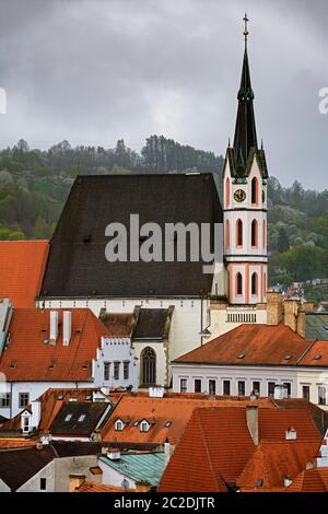 Church of St. Vitus in Cesky Krumlov, Czech Republic Stock Photo