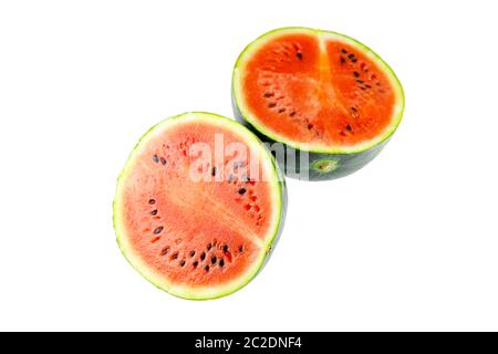 sliced watermelon  with clipping path isolated on white Stock Photo