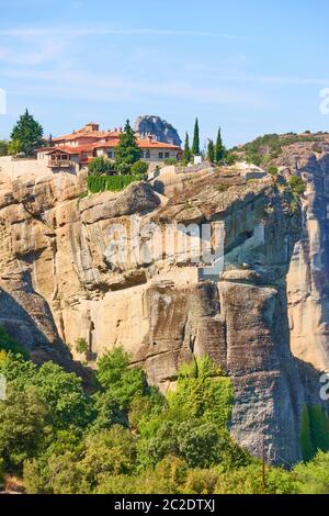 The Holy Trinity monastery in Meteora in Greece - Greek landscape Stock Photo