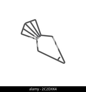 Icing bag with nozzle vector icon symbol isolated on white background Stock Vector