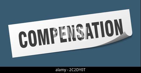 compensation sticker. compensation square isolated sign. compensation label Stock Vector