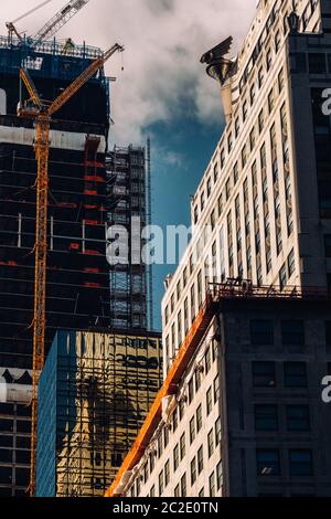 Close-up view of One Vanderbilt skyscraper construction in Midtown Manhattan New York City Stock Photo