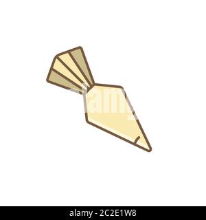 Icing bag with nozzle vector icon symbol isolated on white background Stock Vector