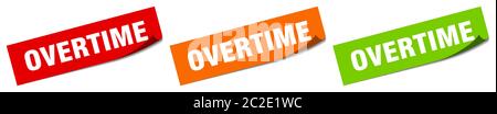 overtime sticker. overtime square isolated sign. overtime label Stock Vector