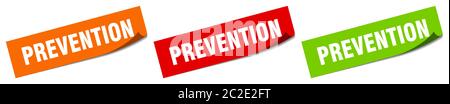 prevention sticker. prevention rectangular label isolated on white ...