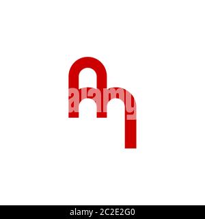 Initial letter Am graphic logo template, line design concept, Abstract business logo, isolated on white background. Stock Vector