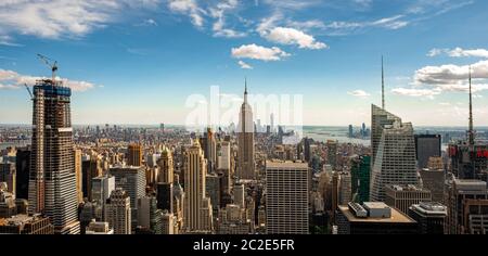 Midtown of New York cityscape view from rooftop Rockefeller Center Stock Photo