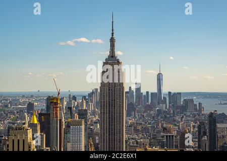 Midtown of New York cityscape view from rooftop Rockefeller Center Stock Photo