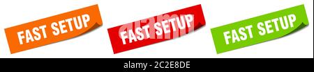 fast setup sticker. fast setup square isolated sign. fast setup label ...