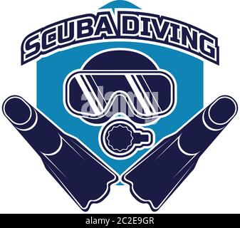 scuba diving logo for your business or sport school, vector illustration Stock Vector