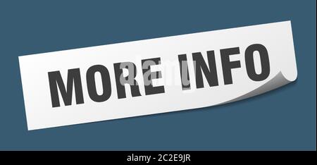 more info sticker. more info square isolated sign. more info label Stock Vector