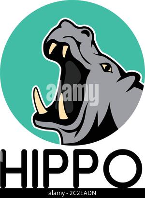 hippo logo for your business, vector illustration Stock Vector