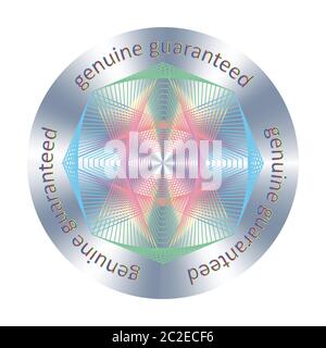 Genuine guaranteed round hologram realistic sticker. Vector element for product quality guarantee. Original product assurance Stock Vector