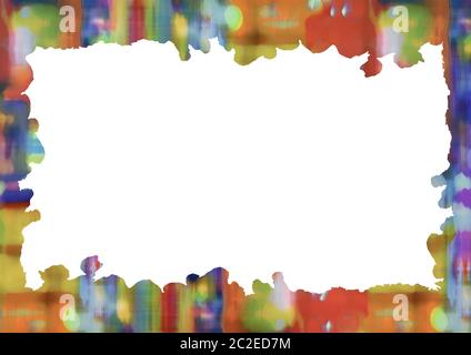 White Frame with Decorated Borders Stock Photo
