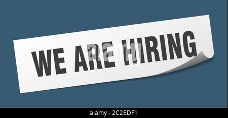 we are hiring sticker. we are hiring square isolated sign. we are hiring label Stock Vector