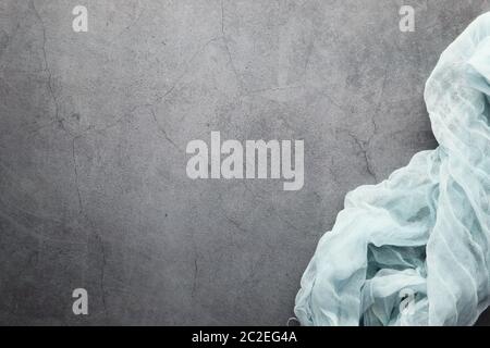 towel on the kitchen table. Wooden kitchen table Stock Photo