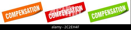 compensation sticker. compensation square isolated sign. compensation label Stock Vector