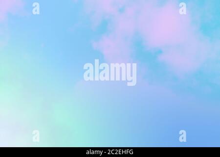 Abstract neon pastel background. Pink and teal blue sky, toned image Stock Photo