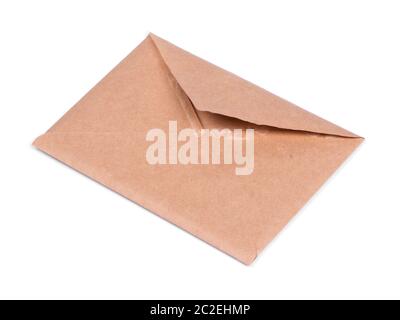 Old vintage envelope isolated on white background Stock Photo