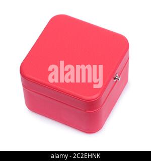 Red  gift chest box isolated on white background Stock Photo