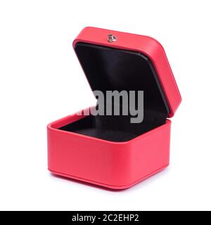 Red  gift chest box isolated on white background Stock Photo