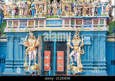 Colombo, Sri Lanka - July 2011: Temple of Sri Kailasanathan Swami Devasthanam Kovil Stock Photo