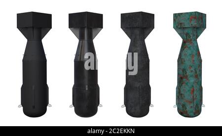 Big bomb set isolated on white background Stock Photo
