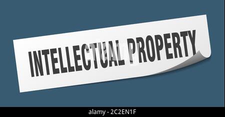 intellectual property sticker. square isolated peeler sign. label Stock ...