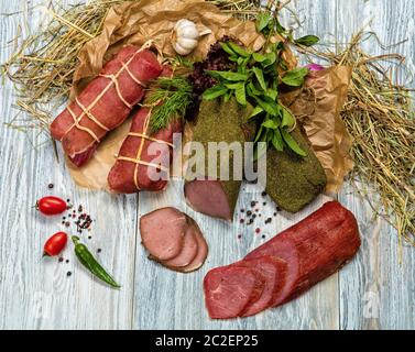 Ham And Vegetables Stock Photo