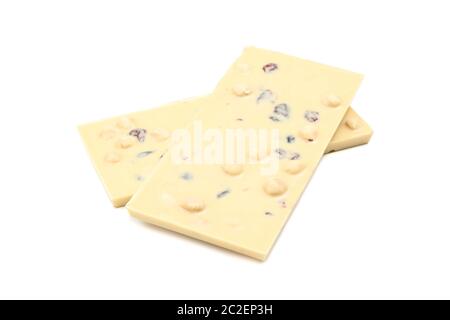 Tasty chocolate bars isolated on white background Stock Photo