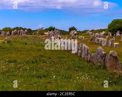 Alignements de Carnac - Carnac stones in Carnac, France Stock Photo