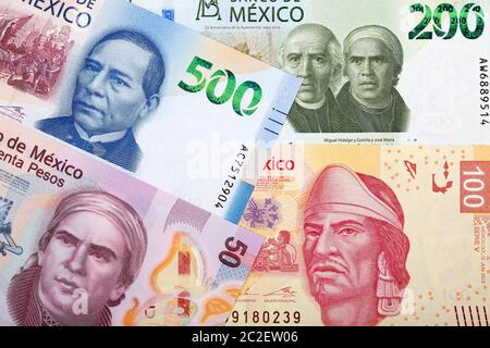 Mexican peso a background Stock Photo