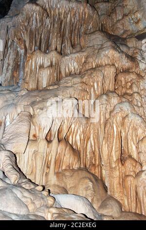 Javoricko stalactite caves are located in central Moravia, about 10 miles west of Litovle city. Underground cave system Javoricko a complex of corrido Stock Photo