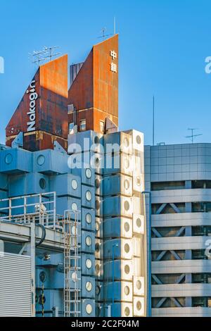 Nagakin Tower Building, Tokyo, Japan Stock Photo