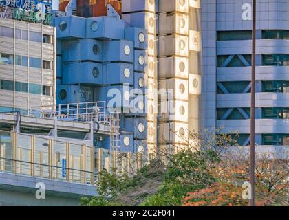 Nagakin Tower Building, Tokyo, Japan Stock Photo